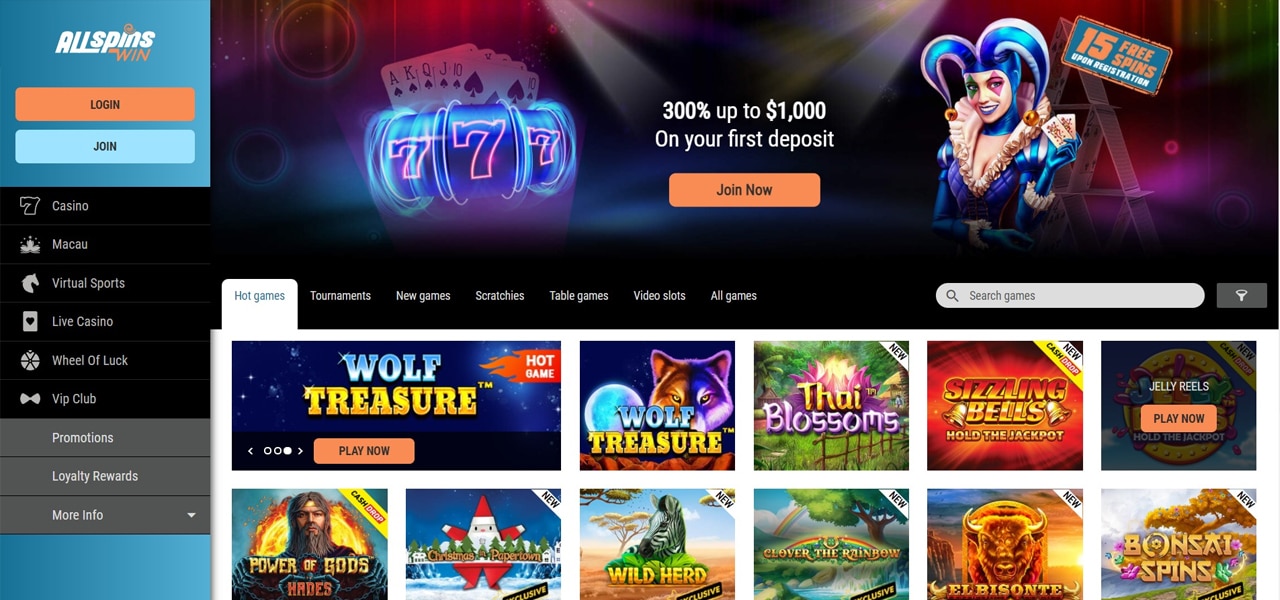 all spins win casino